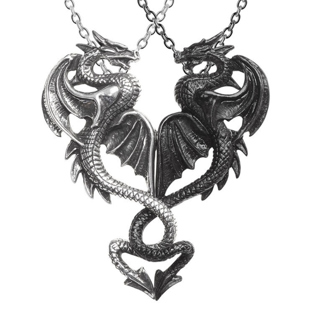 Dragon Twist Love Necklace Medieval Horror Gothic